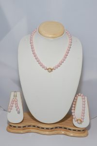 blush pink pearl jewelry set