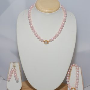 blush pink pearl jewelry set
