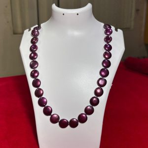 Royal Wine Purple Button Pearl Necklace – Freshwater Pearl Strand